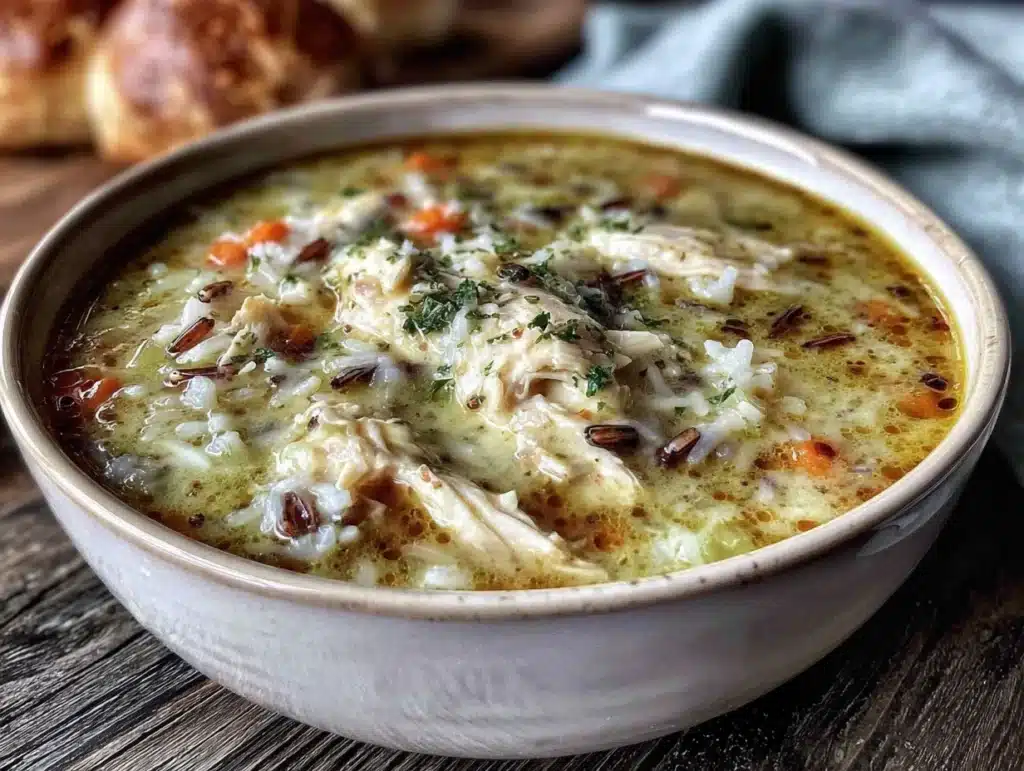 crockpot chicken and wild rice soup - featured image