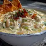 crockpot white chicken chili with cream cheese - featured image