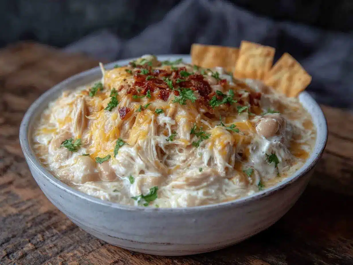 crockpot white chicken chili with cream cheese preparation steps