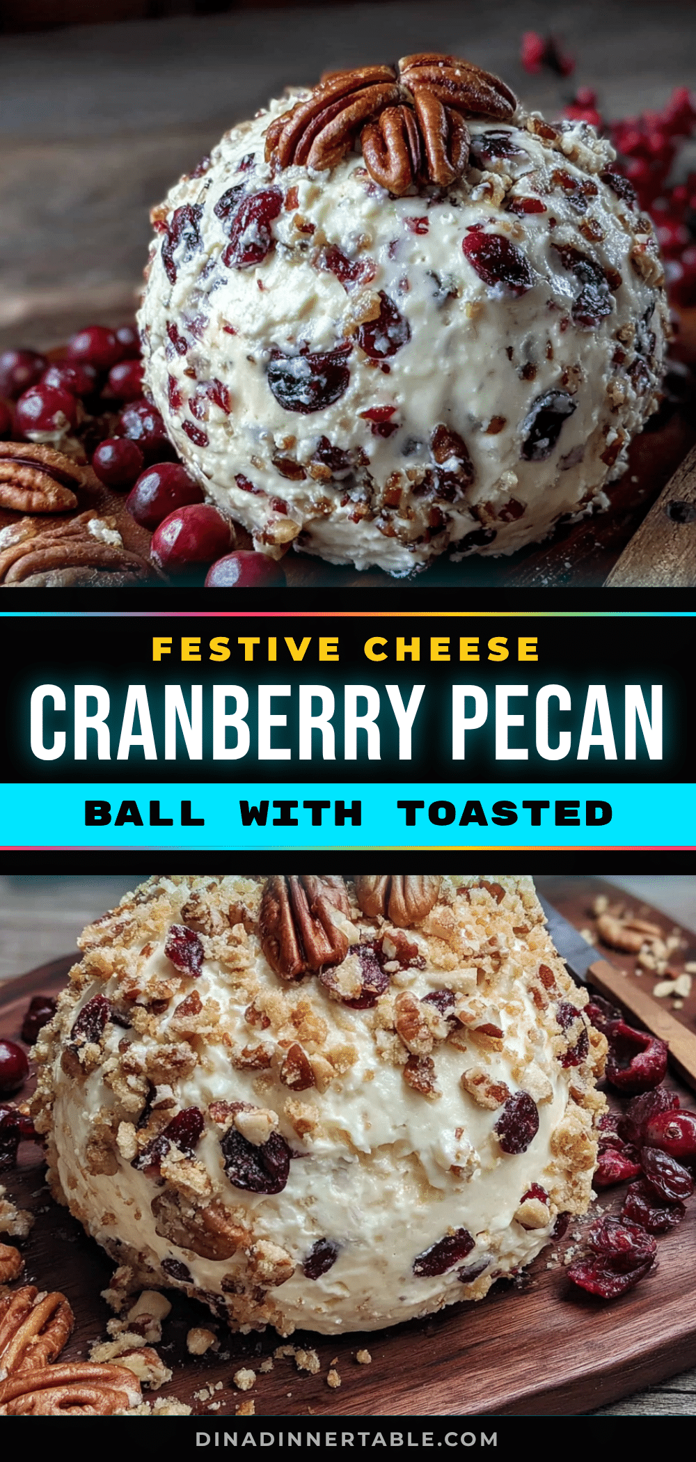 festive cranberry cheese ball with toasted pecans recipe