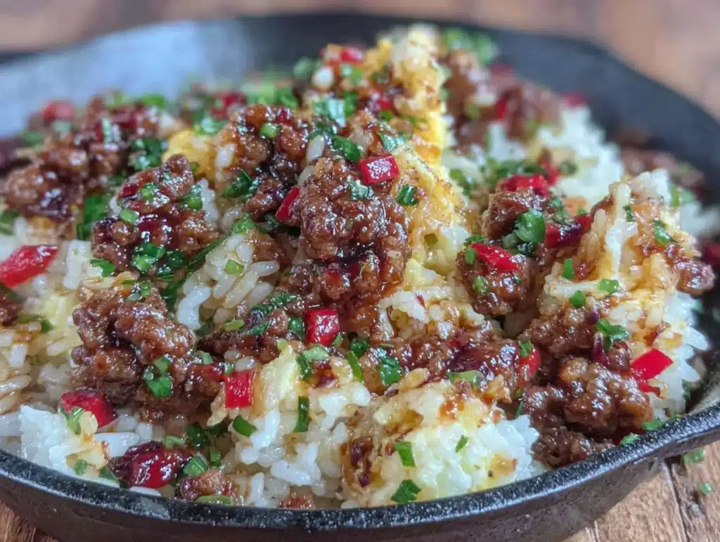ground beef and rice skillet dinner - featured image