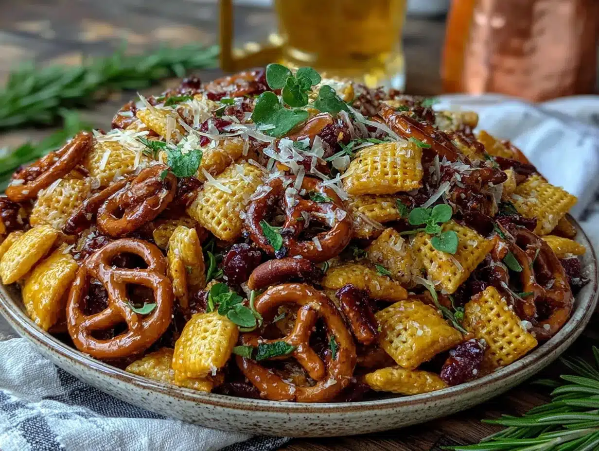 Homemade Ranch Chex Mix preparation steps
