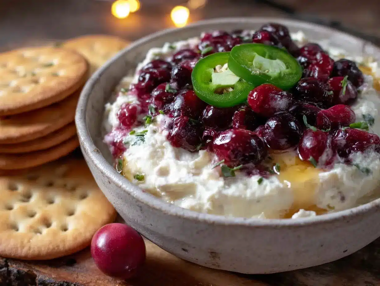 jalapeño cranberry cream cheese dip preparation steps