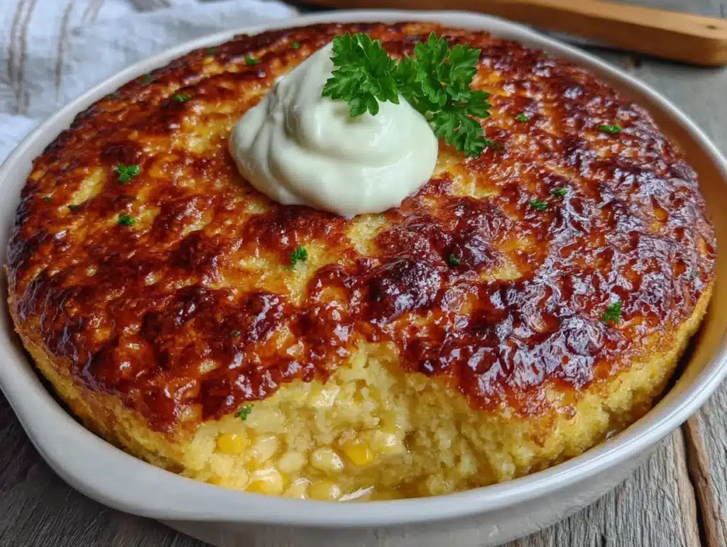 Jiffy corn casserole bake with sour cream - featured image