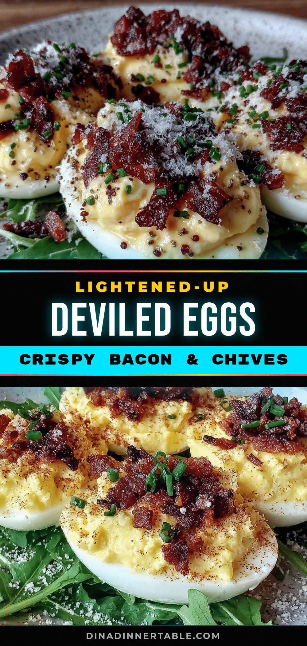 lightened-up deviled eggs with bacon recipe