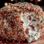 Quick dried beef cheese ball with everything seasoning - featured image
