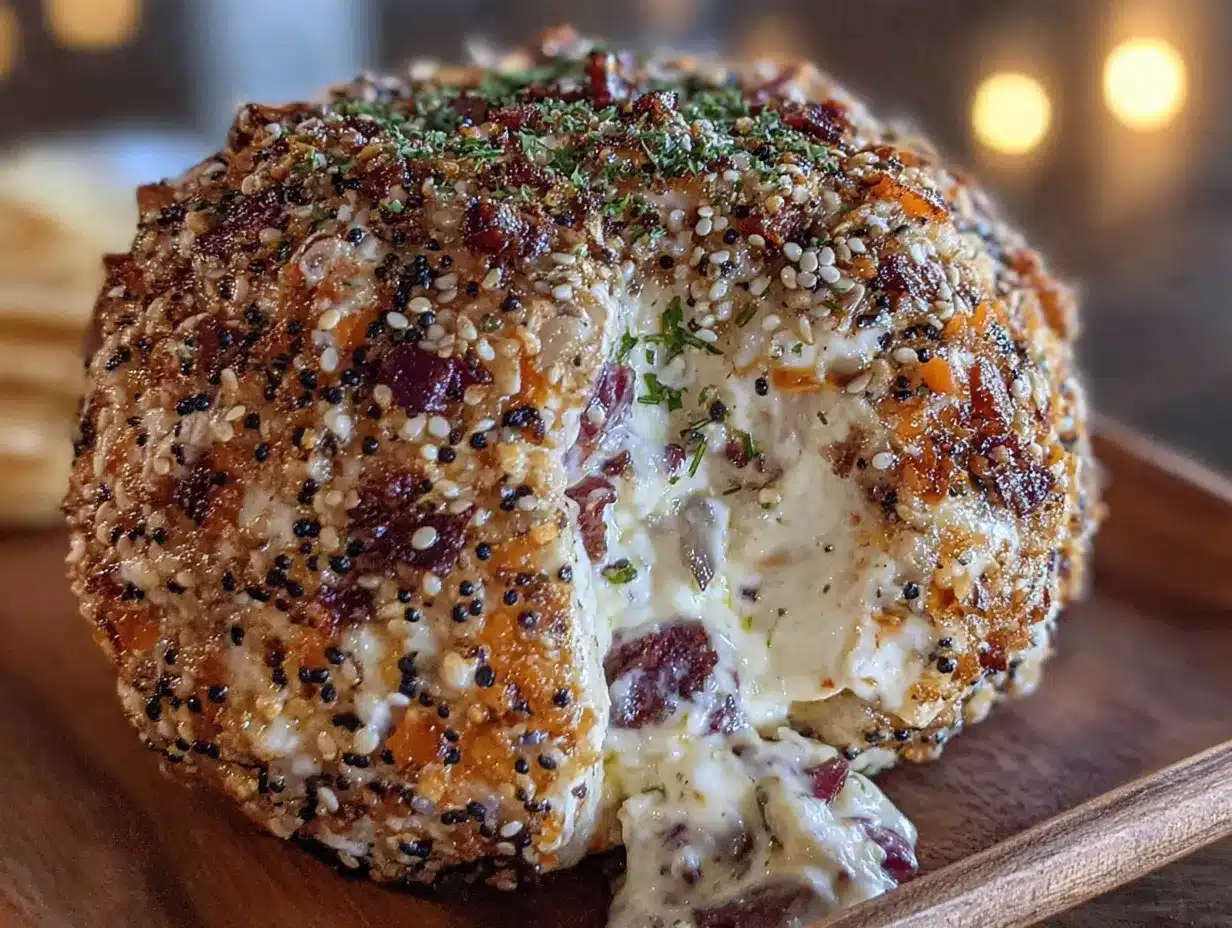 Quick dried beef cheese ball with everything seasoning preparation steps
