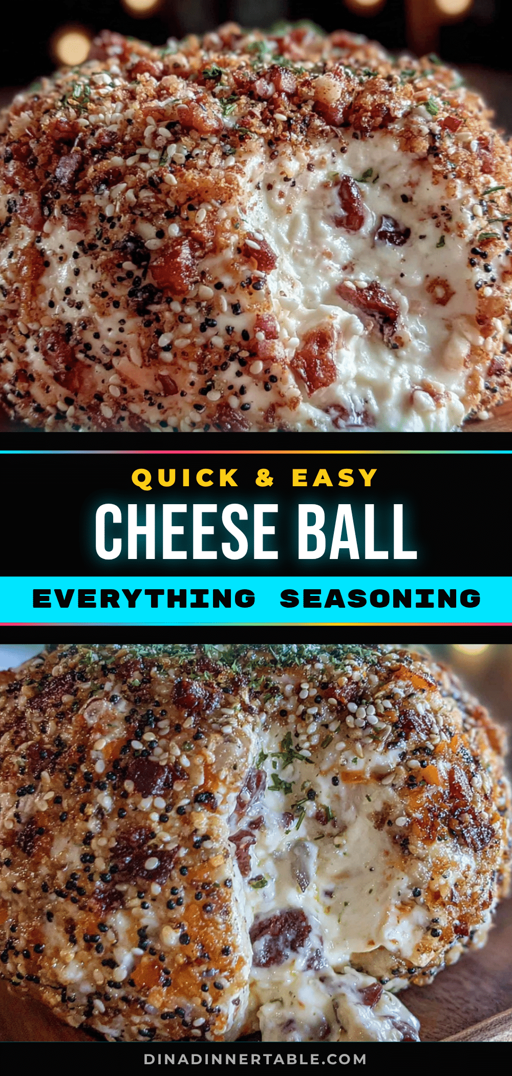 Quick dried beef cheese ball with everything seasoning recipe