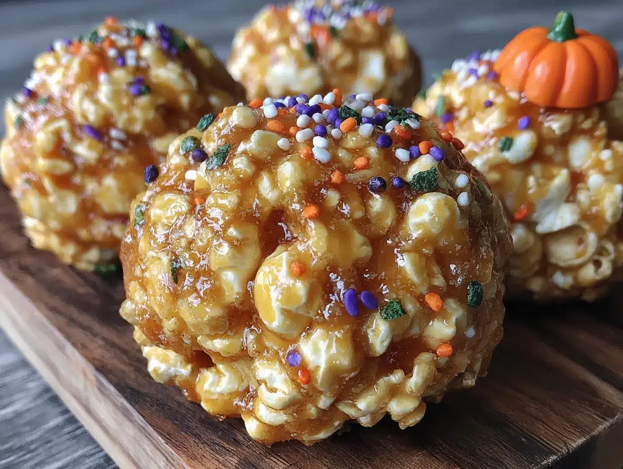 Salted caramel popcorn balls Halloween preparation steps