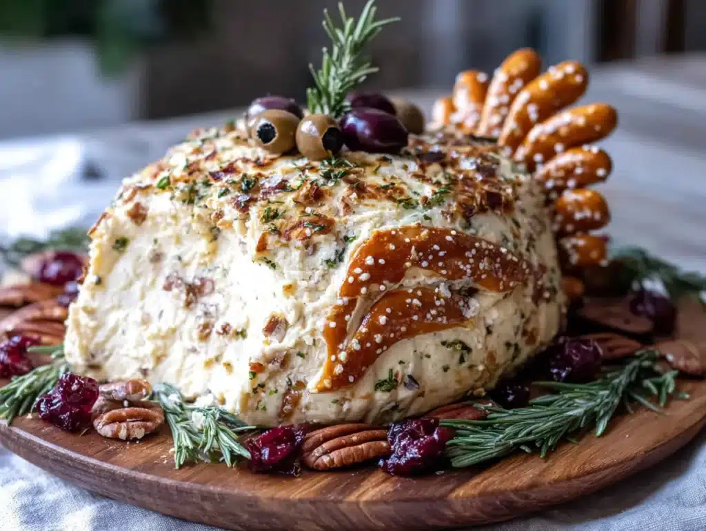 turkey-shaped cheese ball - featured image